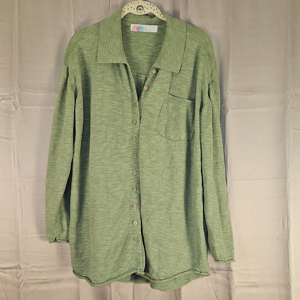 Free People Beach Womens Green Zuma Cardigan Sweater Small